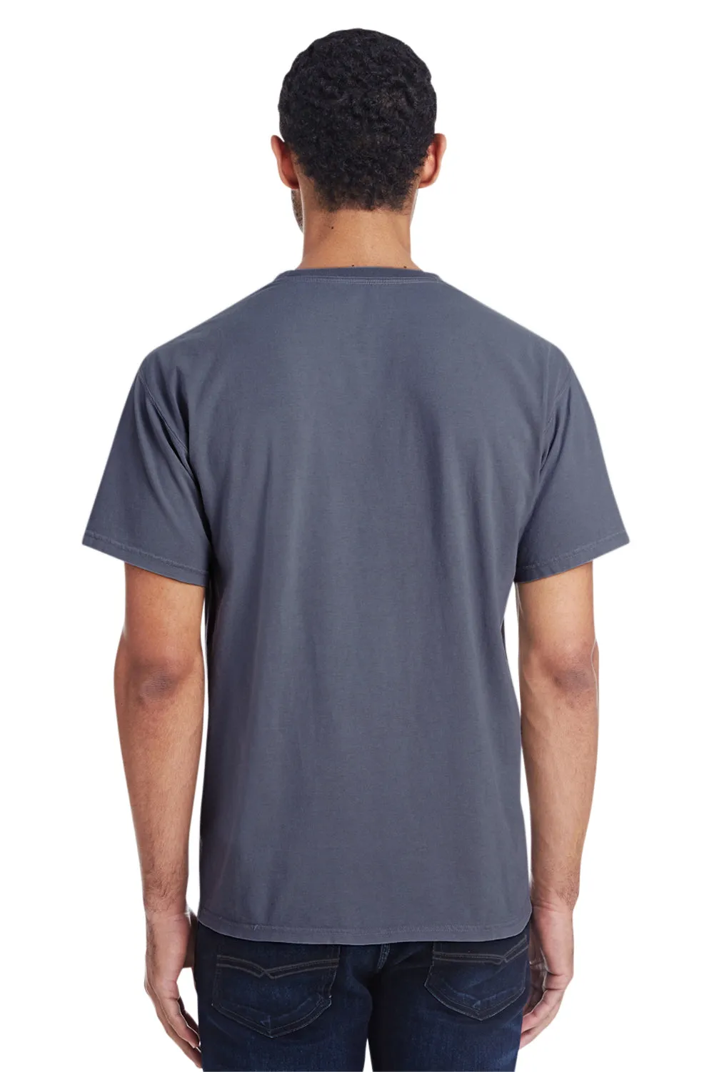 ComfortWash By Hanes Mens Short Sleeve Crewneck T-Shirt w/ Pocket - Anchor Slate Blue
