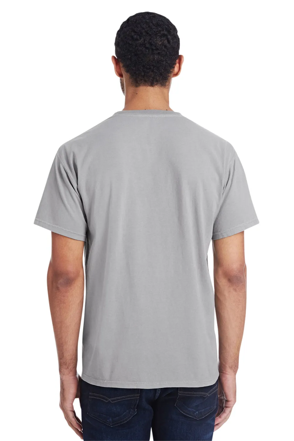 ComfortWash By Hanes Mens Short Sleeve Crewneck T-Shirt w/ Pocket - Concrete Grey