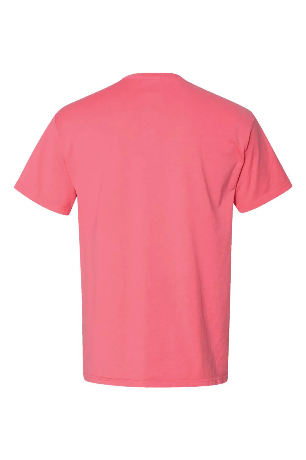 ComfortWash By Hanes Mens Short Sleeve Crewneck T-Shirt w/ Pocket - Coral Craze Pink