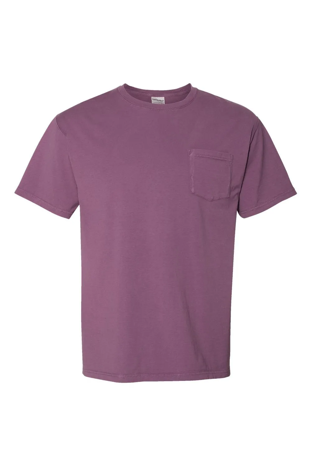 ComfortWash By Hanes Mens Short Sleeve Crewneck T-Shirt w/ Pocket - Plum Purple