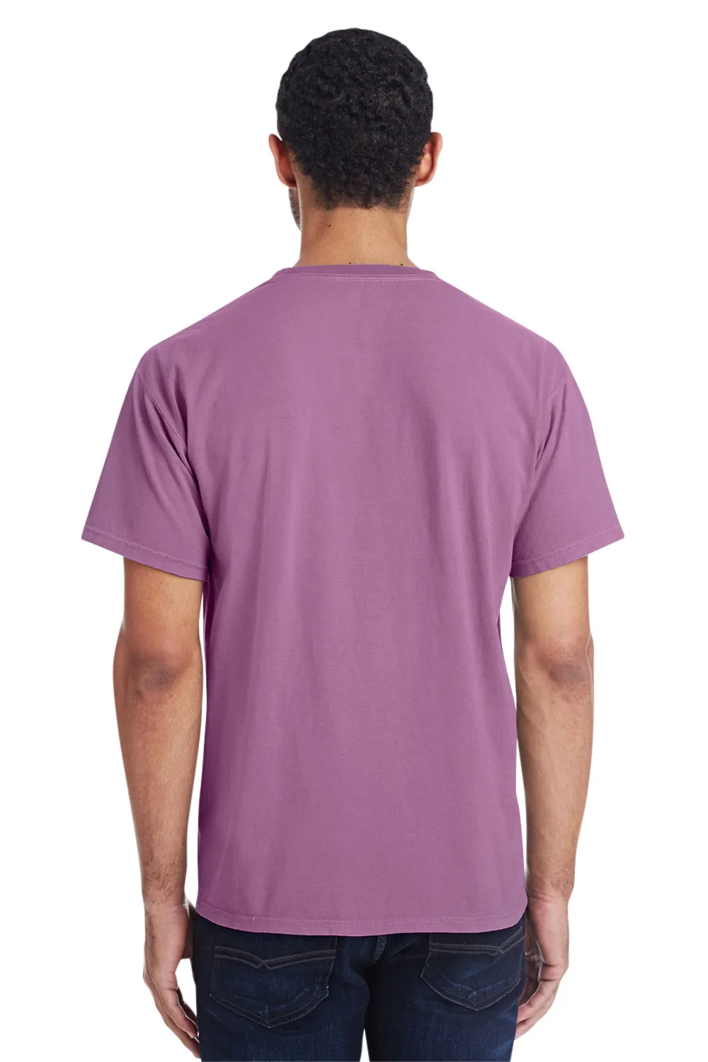 ComfortWash By Hanes Mens Short Sleeve Crewneck T-Shirt w/ Pocket - Plum Purple
