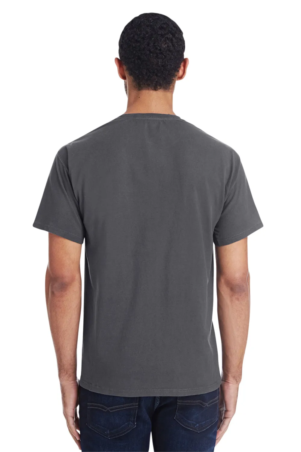 ComfortWash By Hanes Mens Short Sleeve Crewneck T-Shirt w/ Pocket - Railroad Grey
