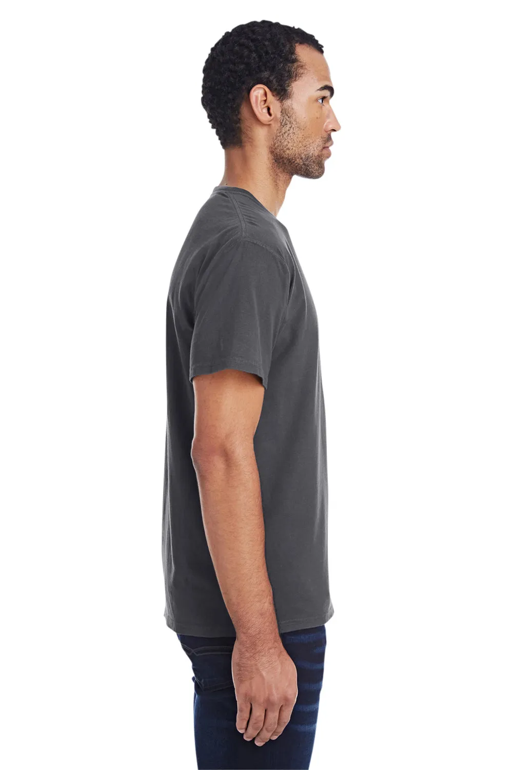 ComfortWash By Hanes Mens Short Sleeve Crewneck T-Shirt w/ Pocket - Railroad Grey