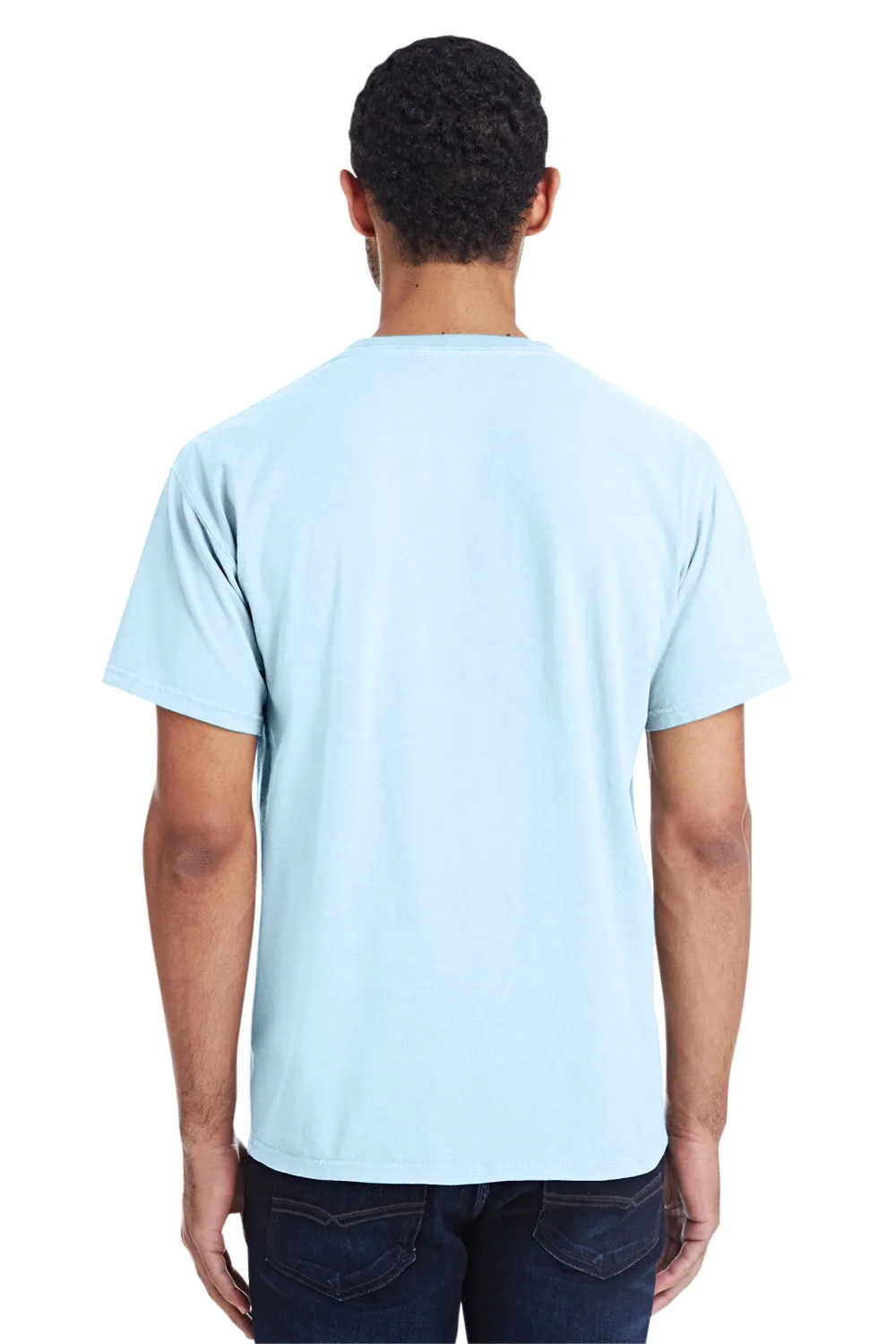 ComfortWash By Hanes Mens Short Sleeve Crewneck T-Shirt w/ Pocket - Soothing Blue