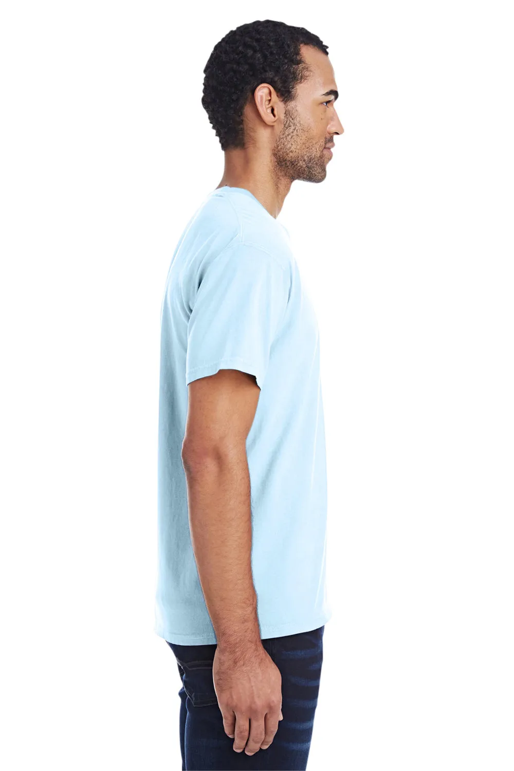 ComfortWash By Hanes Mens Short Sleeve Crewneck T-Shirt w/ Pocket - Soothing Blue