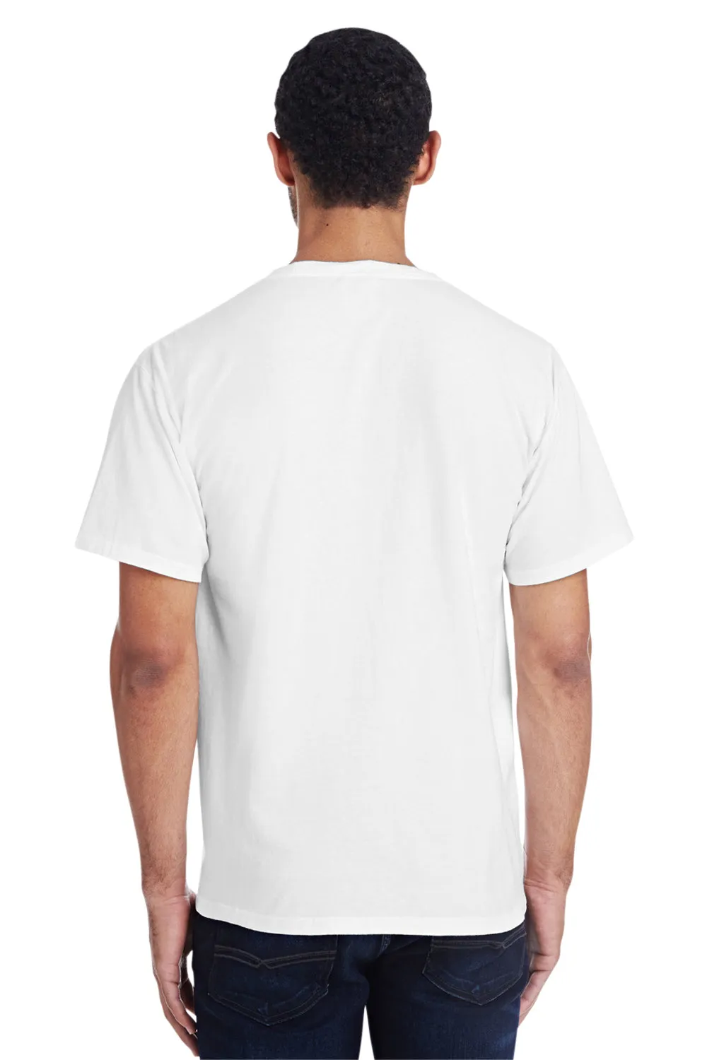 ComfortWash By Hanes Mens Short Sleeve Crewneck T-Shirt w/ Pocket - White