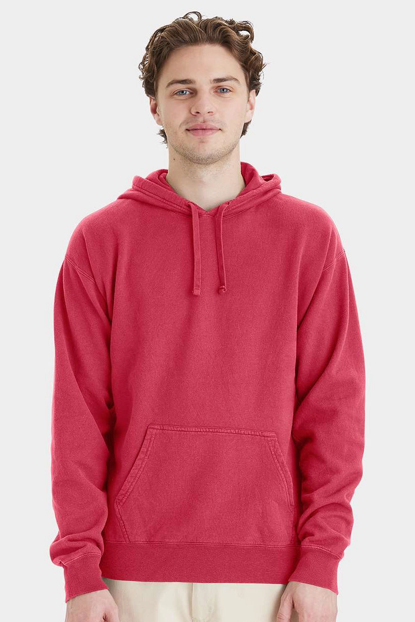 ComfortWash By Hanes Mens Hooded Sweatshirt Hoodie w/ Pouch Pocket - Crimson Fall Red