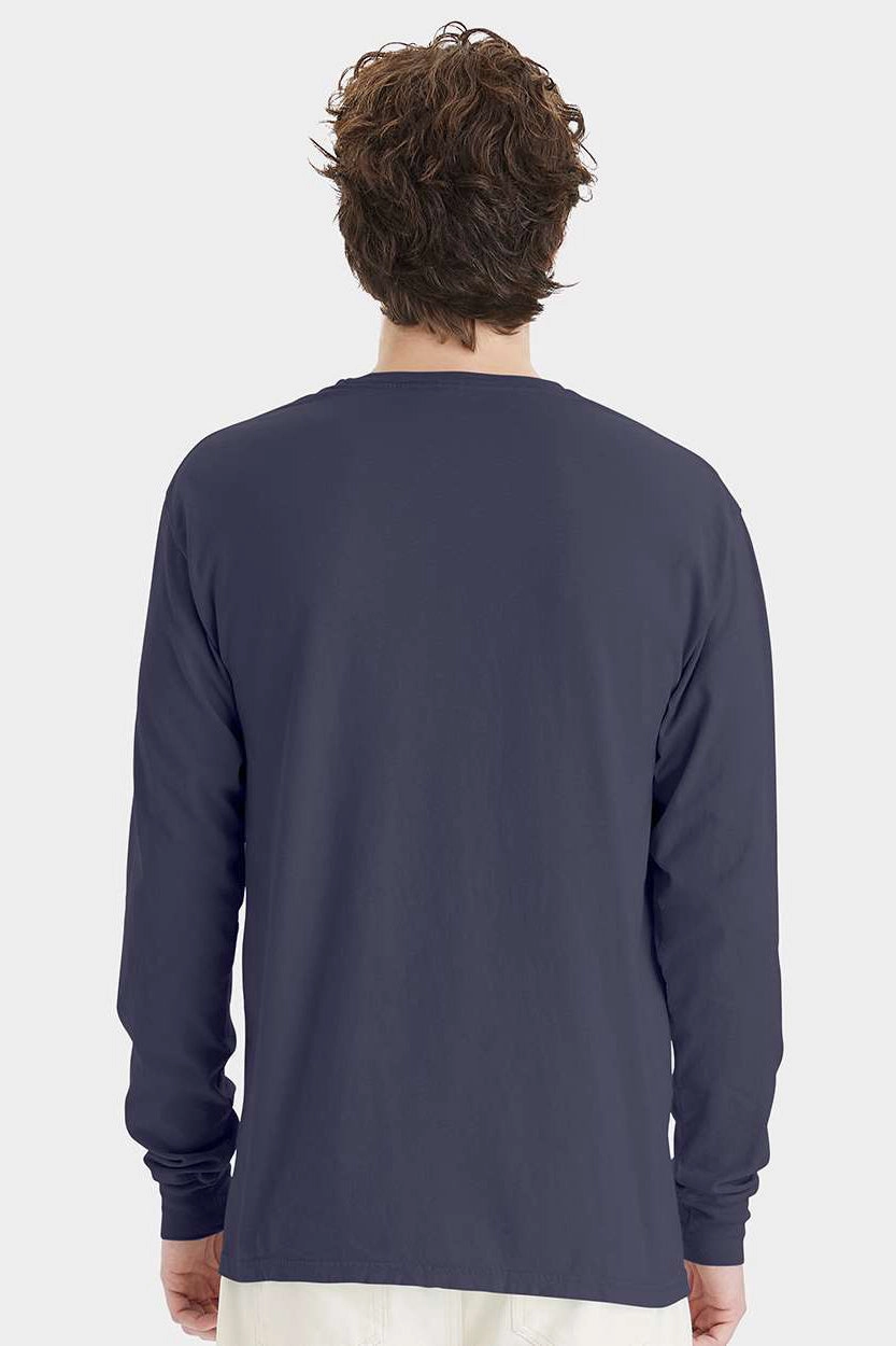ComfortWash By Hanes Mens Long Sleeve Crewneck T-Shirt - Anchor Slate Blue