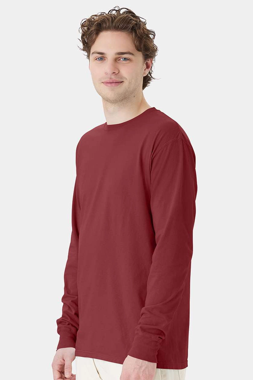 ComfortWash By Hanes Mens Long Sleeve Crewneck T-Shirt - Cayenne Red