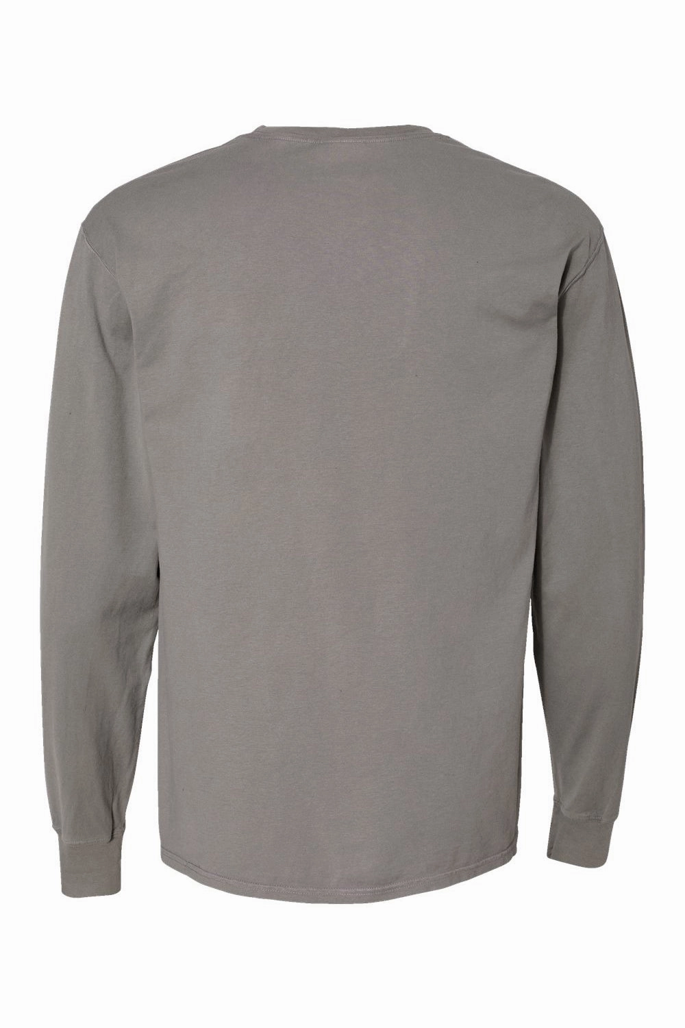 ComfortWash By Hanes Mens Long Sleeve Crewneck T-Shirt w/ Pocket - Concrete Grey