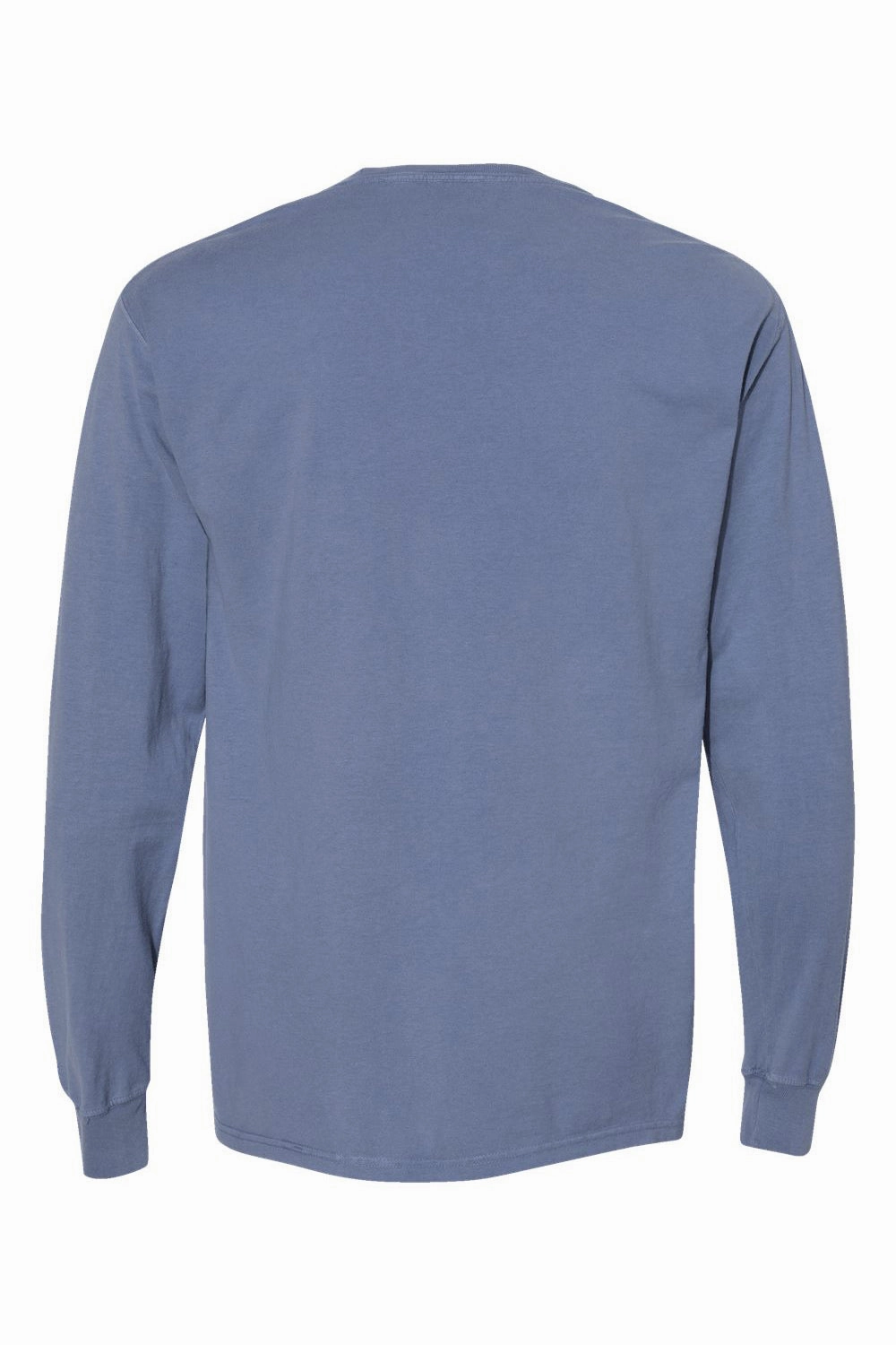 ComfortWash By Hanes Mens Long Sleeve Crewneck T-Shirt w/ Pocket - Saltwater Blue