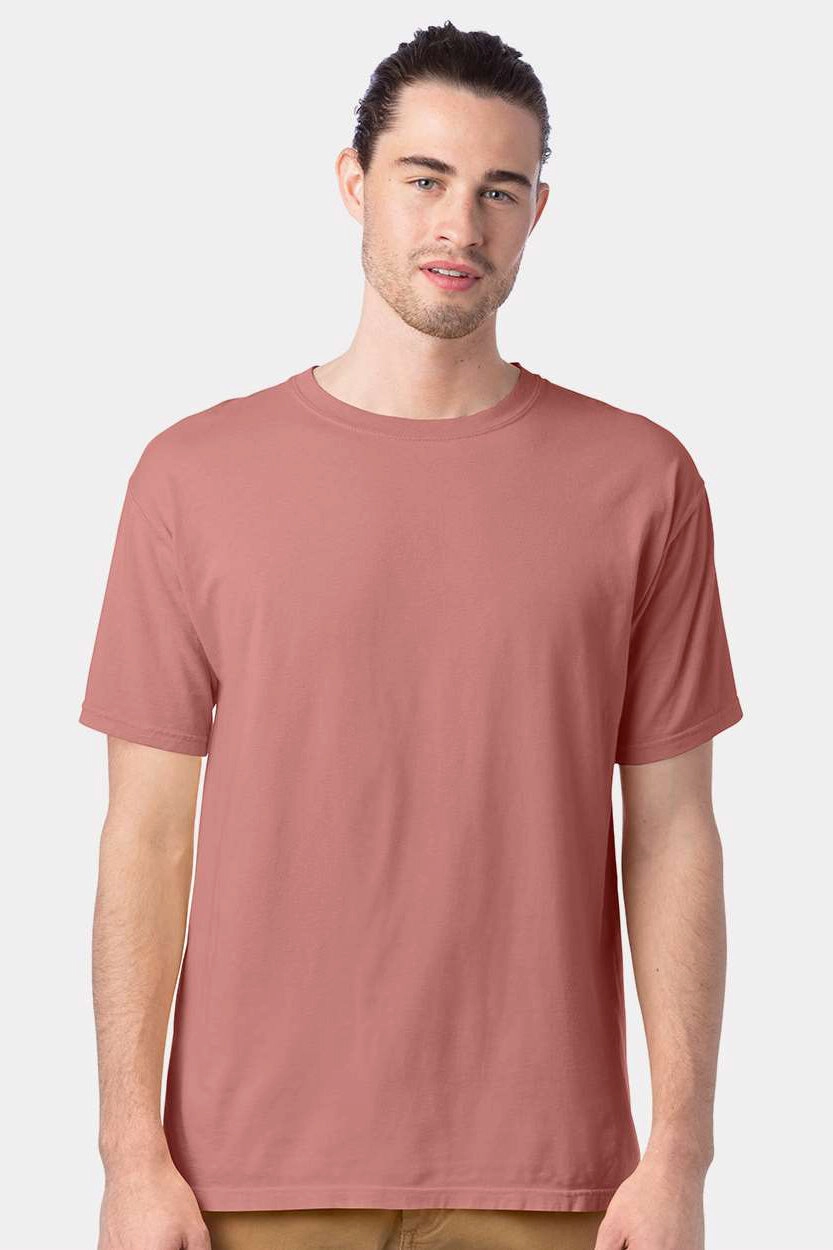 ComfortWash By Hanes Mens Short Sleeve Crewneck T-Shirt - Mauve