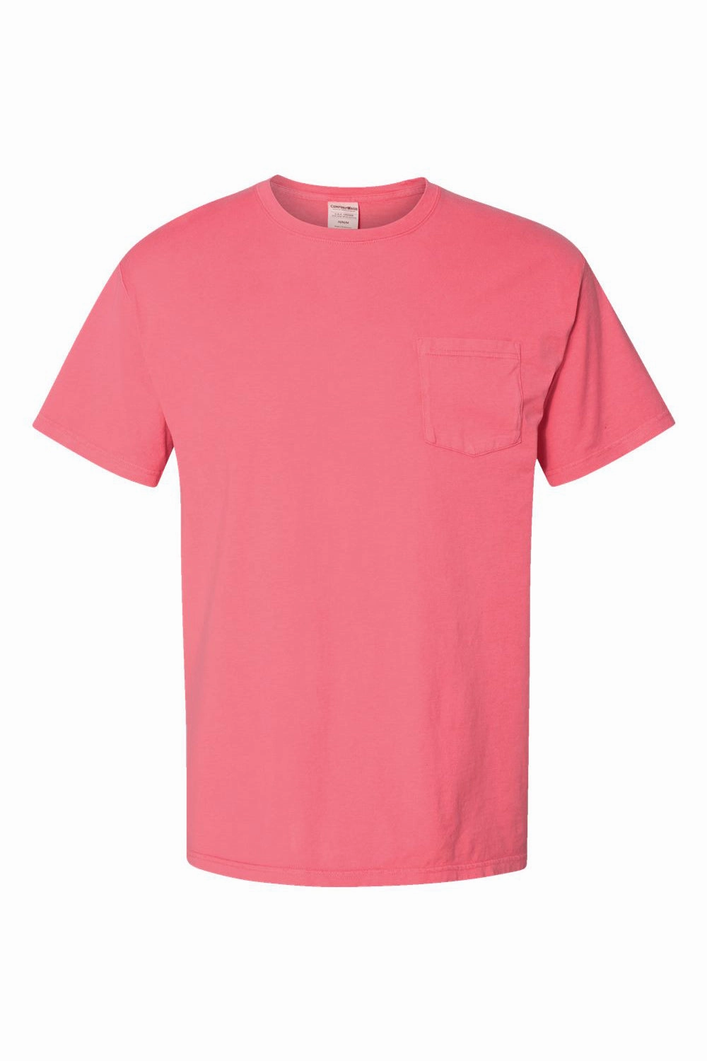 ComfortWash By Hanes Mens Short Sleeve Crewneck T-Shirt w/ Pocket - Coral Craze Pink