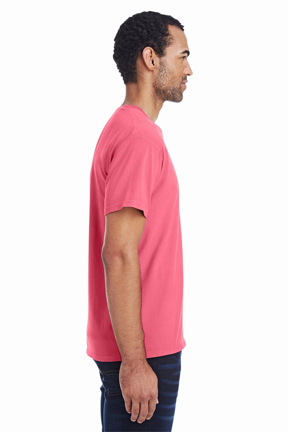 ComfortWash By Hanes Mens Short Sleeve Crewneck T-Shirt w/ Pocket - Crimson Fall