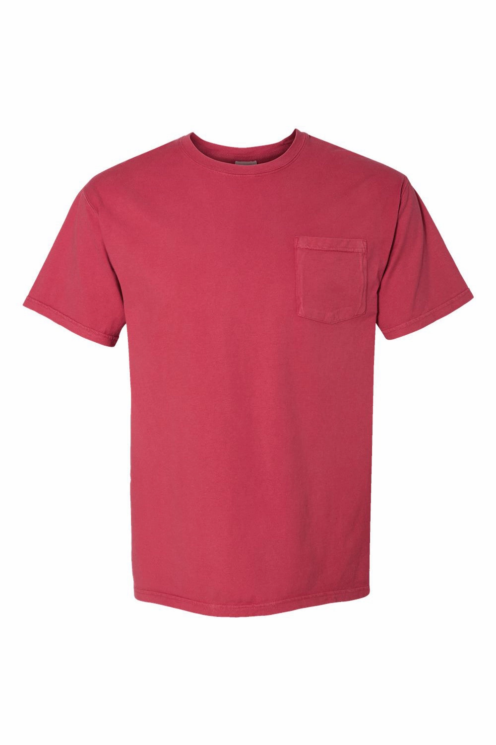 ComfortWash By Hanes Mens Short Sleeve Crewneck T-Shirt w/ Pocket - Crimson Fall