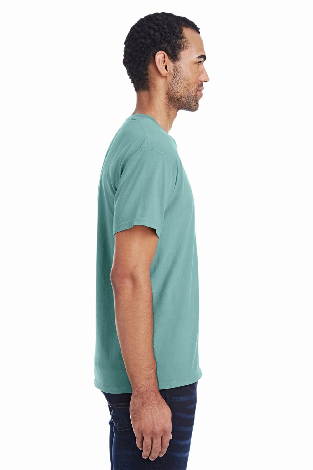 ComfortWash By Hanes Mens Short Sleeve Crewneck T-Shirt w/ Pocket - Cypress Green