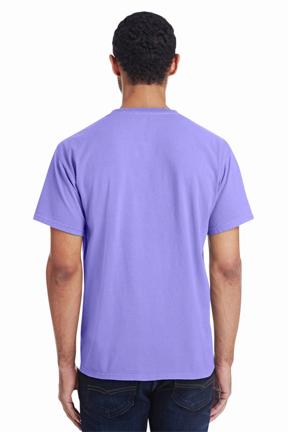 ComfortWash By Hanes Mens Short Sleeve Crewneck T-Shirt w/ Pocket - Lavender Purple