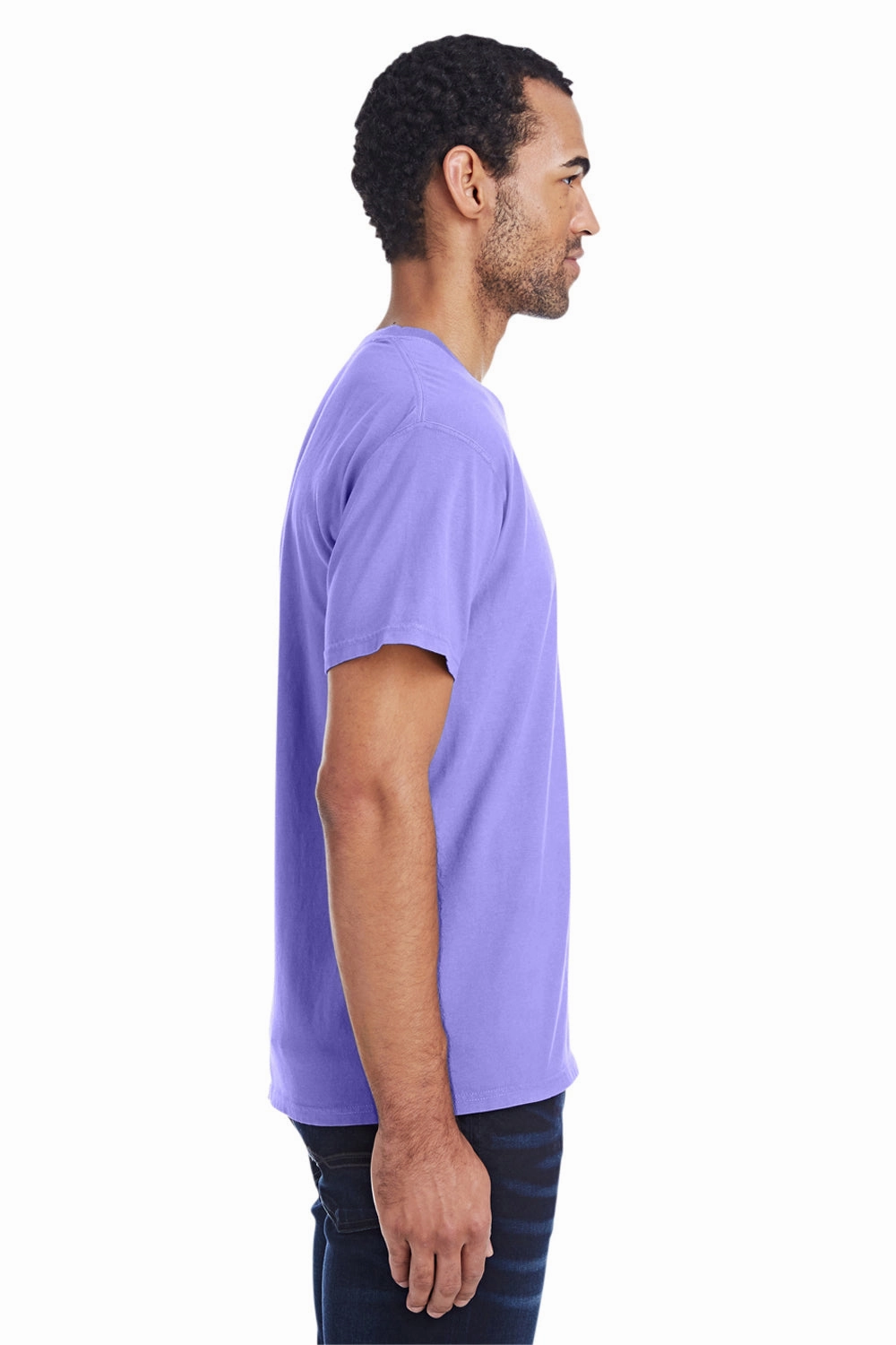 ComfortWash By Hanes Mens Short Sleeve Crewneck T-Shirt w/ Pocket - Lavender Purple