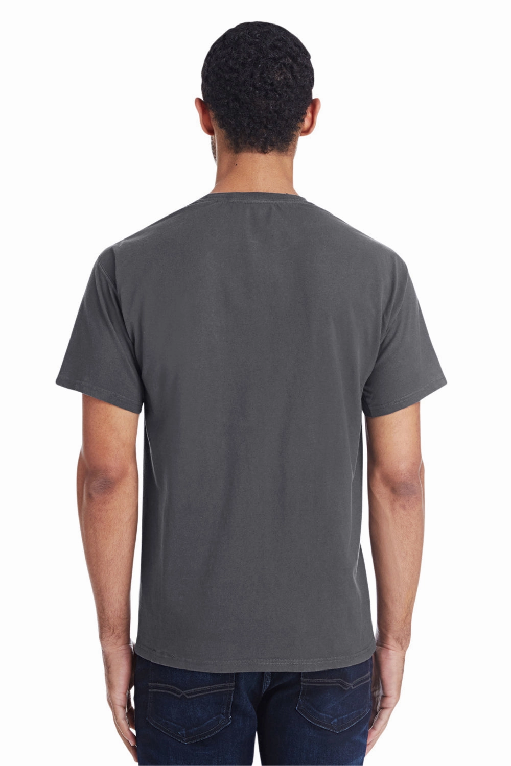 ComfortWash By Hanes Mens Short Sleeve Crewneck T-Shirt w/ Pocket - Railroad Grey
