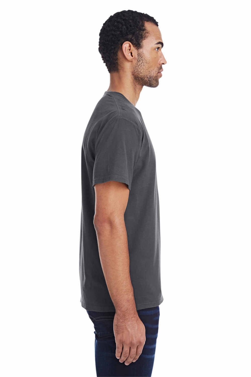 ComfortWash By Hanes Mens Short Sleeve Crewneck T-Shirt w/ Pocket - Railroad Grey