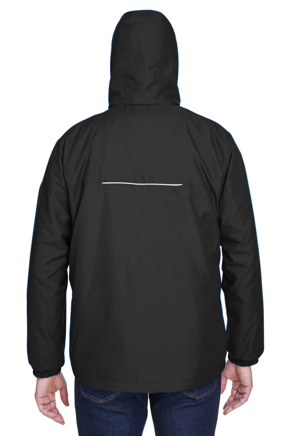 Core 365 Mens Brisk Full Zip Hooded Jacket - Black