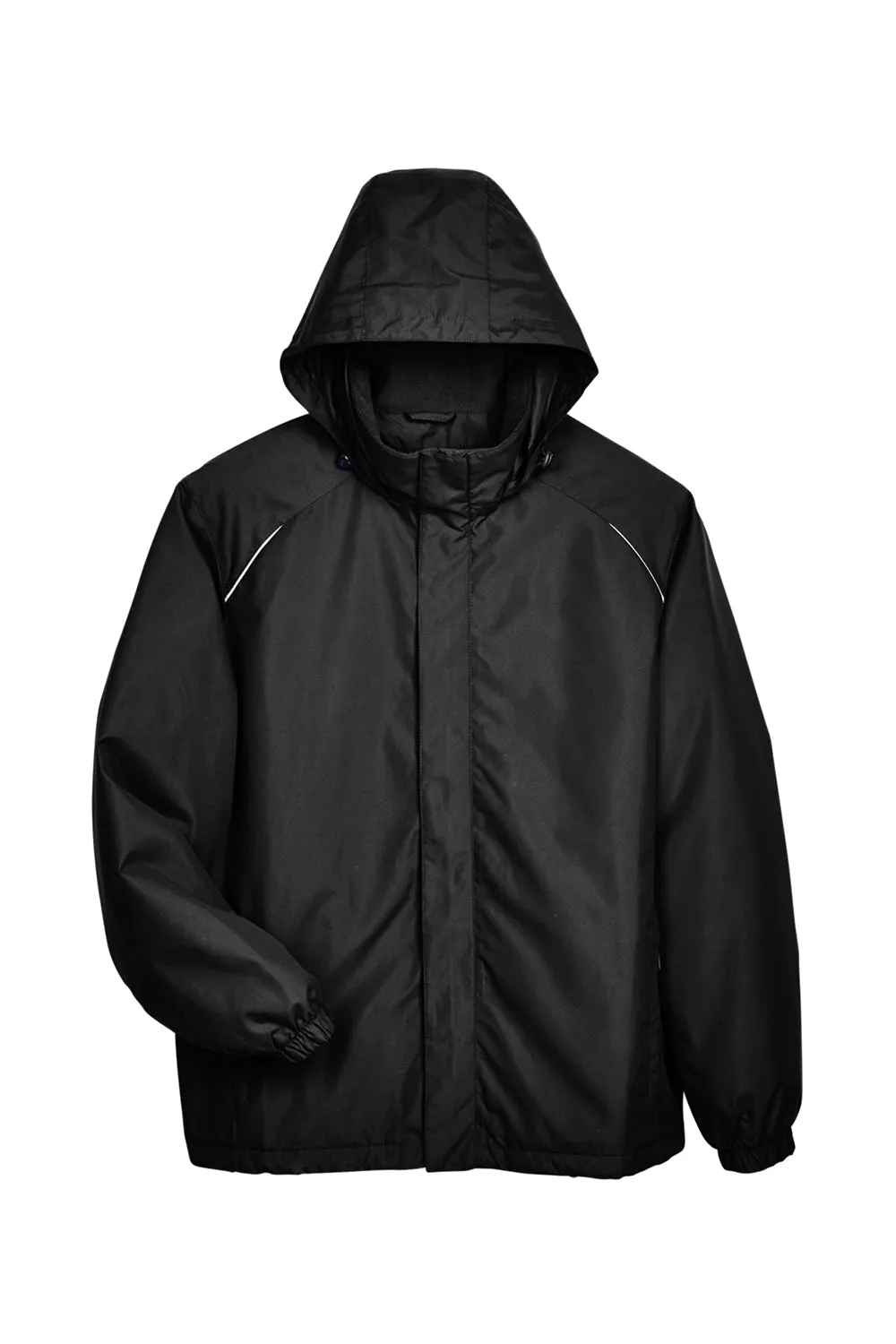 Core 365 Mens Brisk Full Zip Hooded Jacket - Black