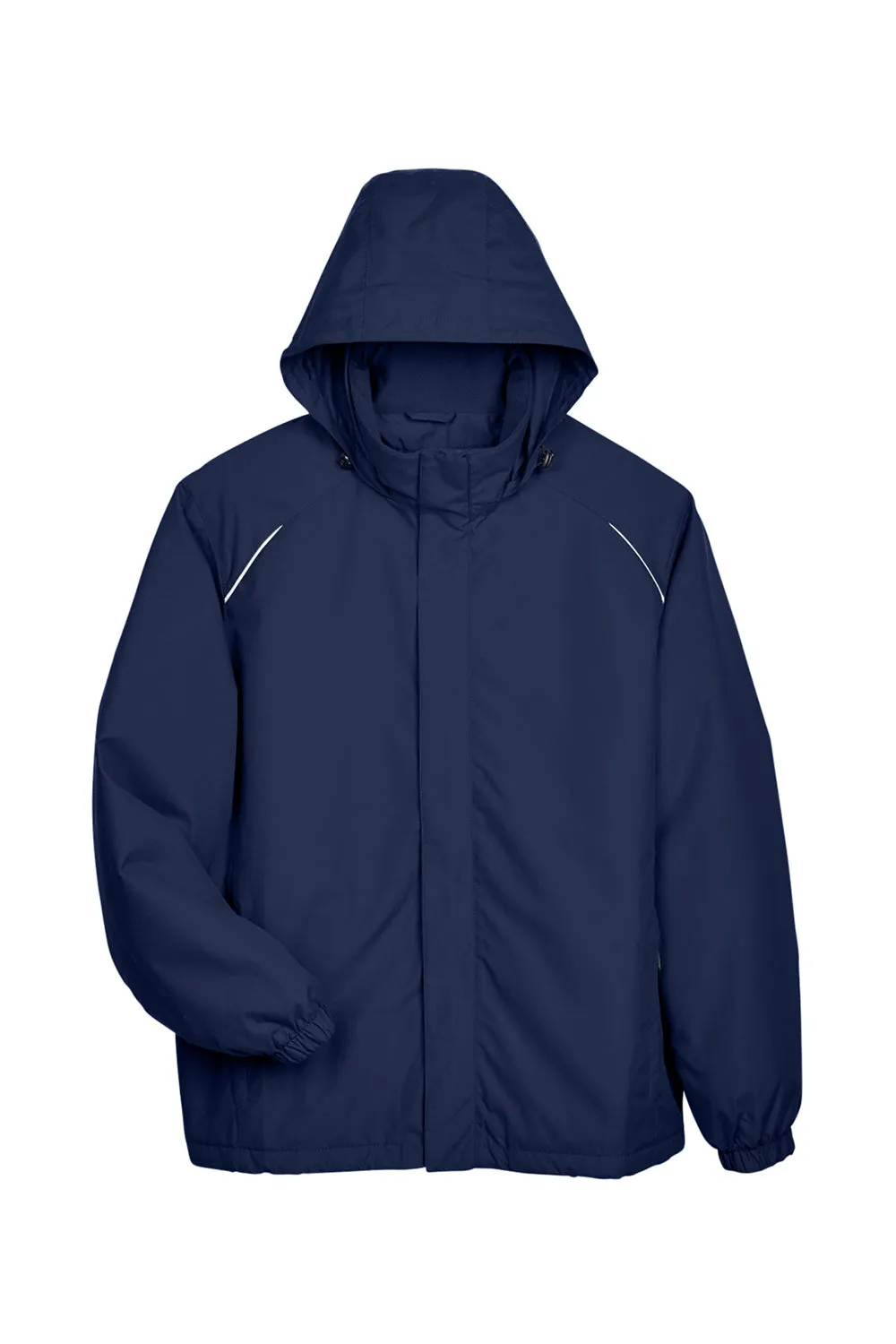 Core 365 Mens Brisk Full Zip Hooded Jacket - Classic Navy Blue