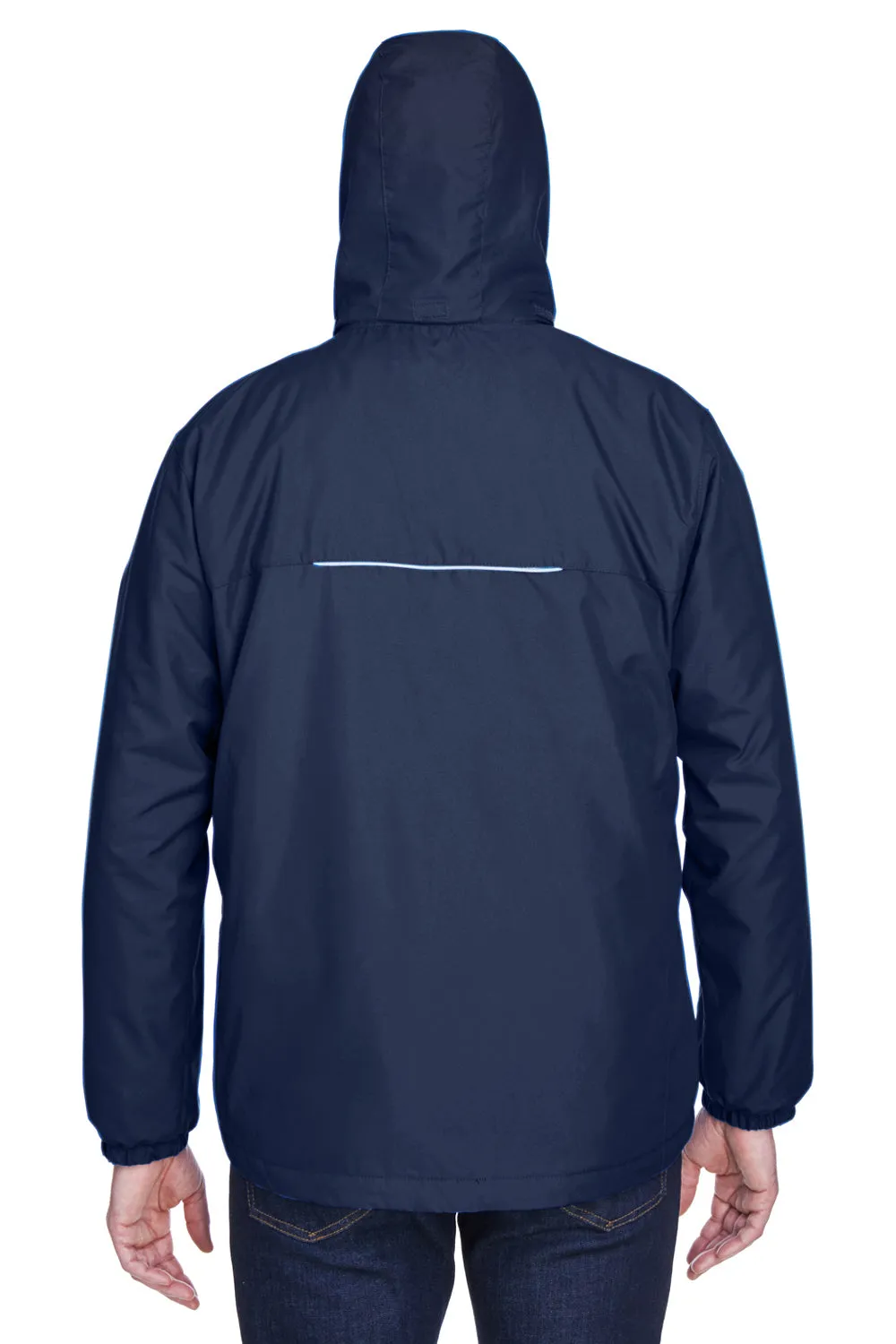Core 365 Mens Brisk Full Zip Hooded Jacket - Classic Navy Blue
