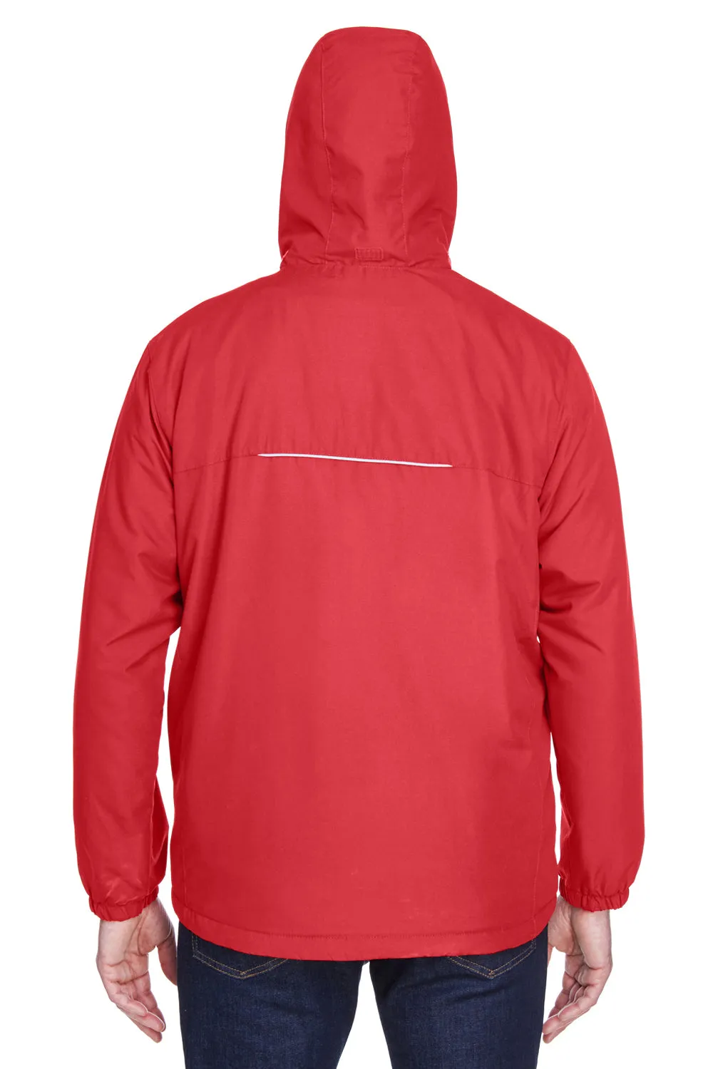 Core 365 Mens Brisk Full Zip Hooded Jacket - Classic Red
