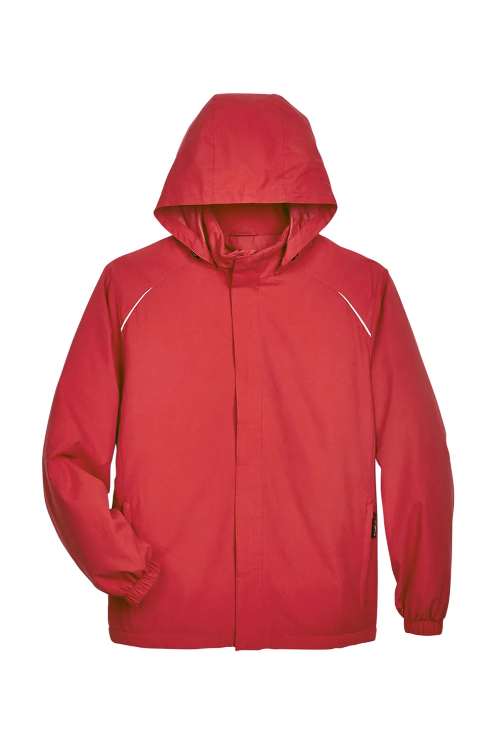 Core 365 Mens Brisk Full Zip Hooded Jacket - Classic Red