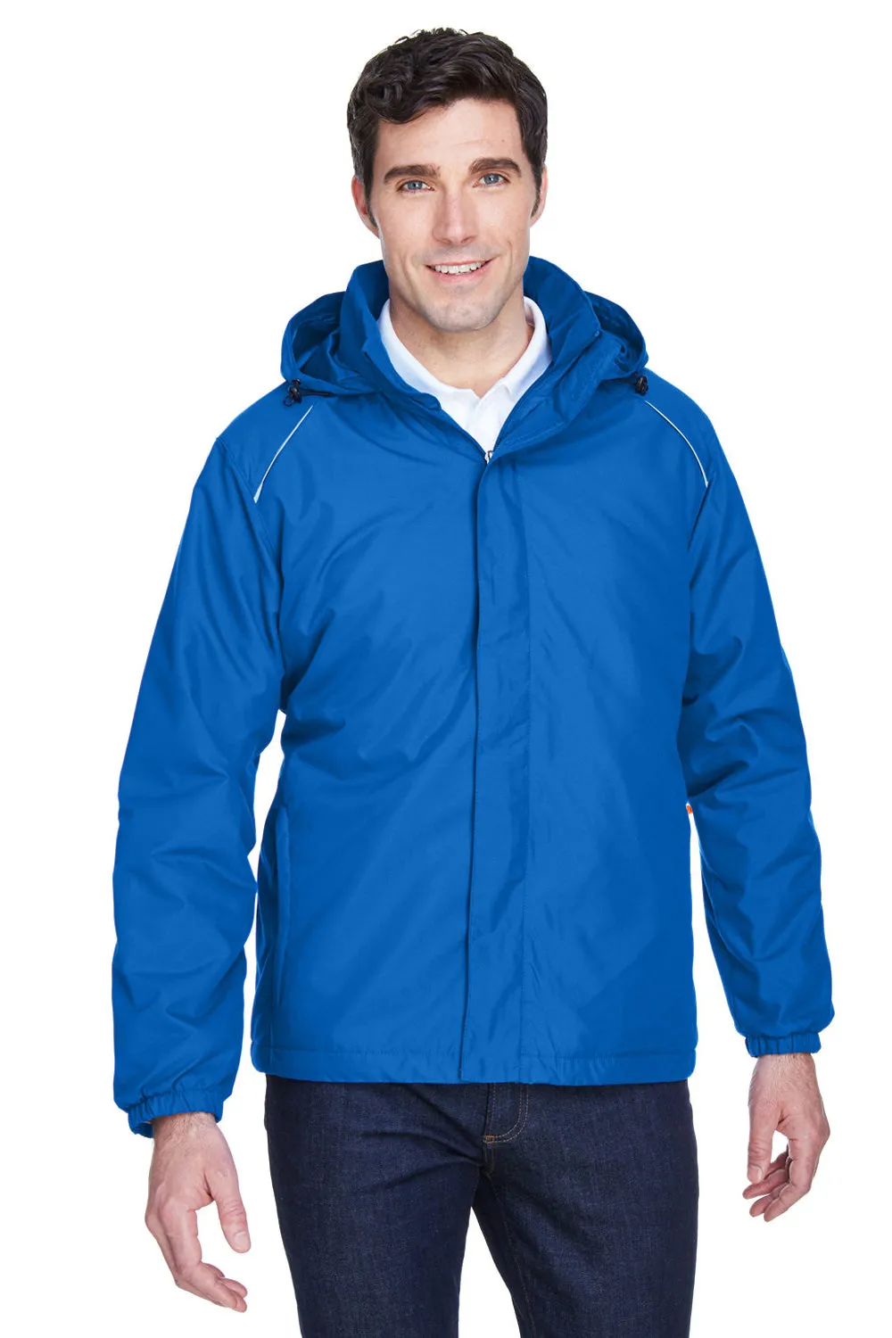 Core 365 Mens Brisk Full Zip Hooded Jacket - True Royal Blue