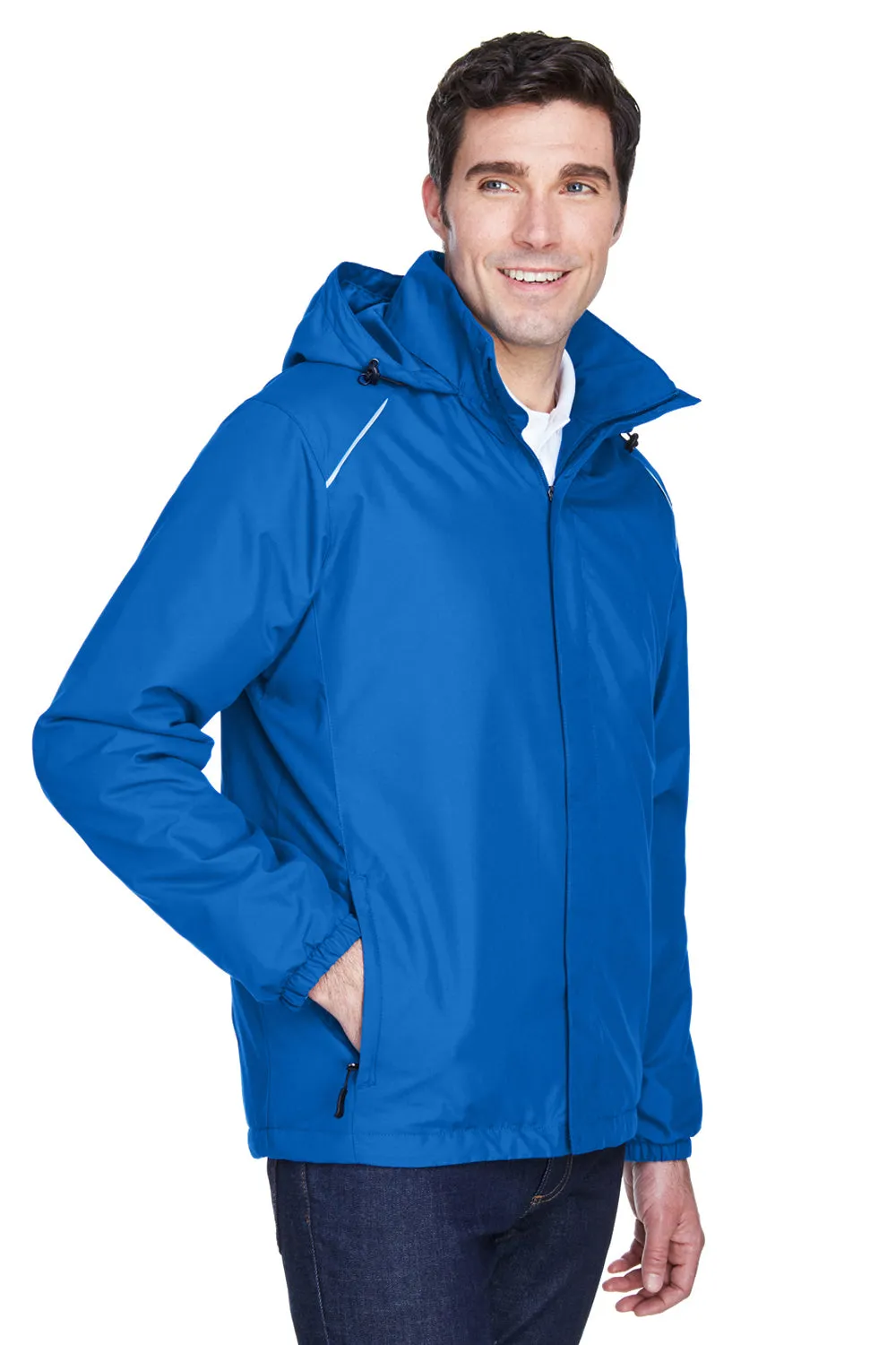 Core 365 Mens Brisk Full Zip Hooded Jacket - True Royal Blue