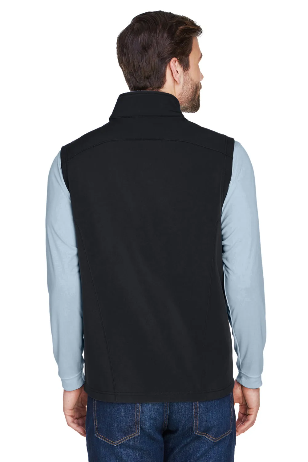 Core 365 Mens Cruise Water Resistant Full Zip Fleece Vest - Black