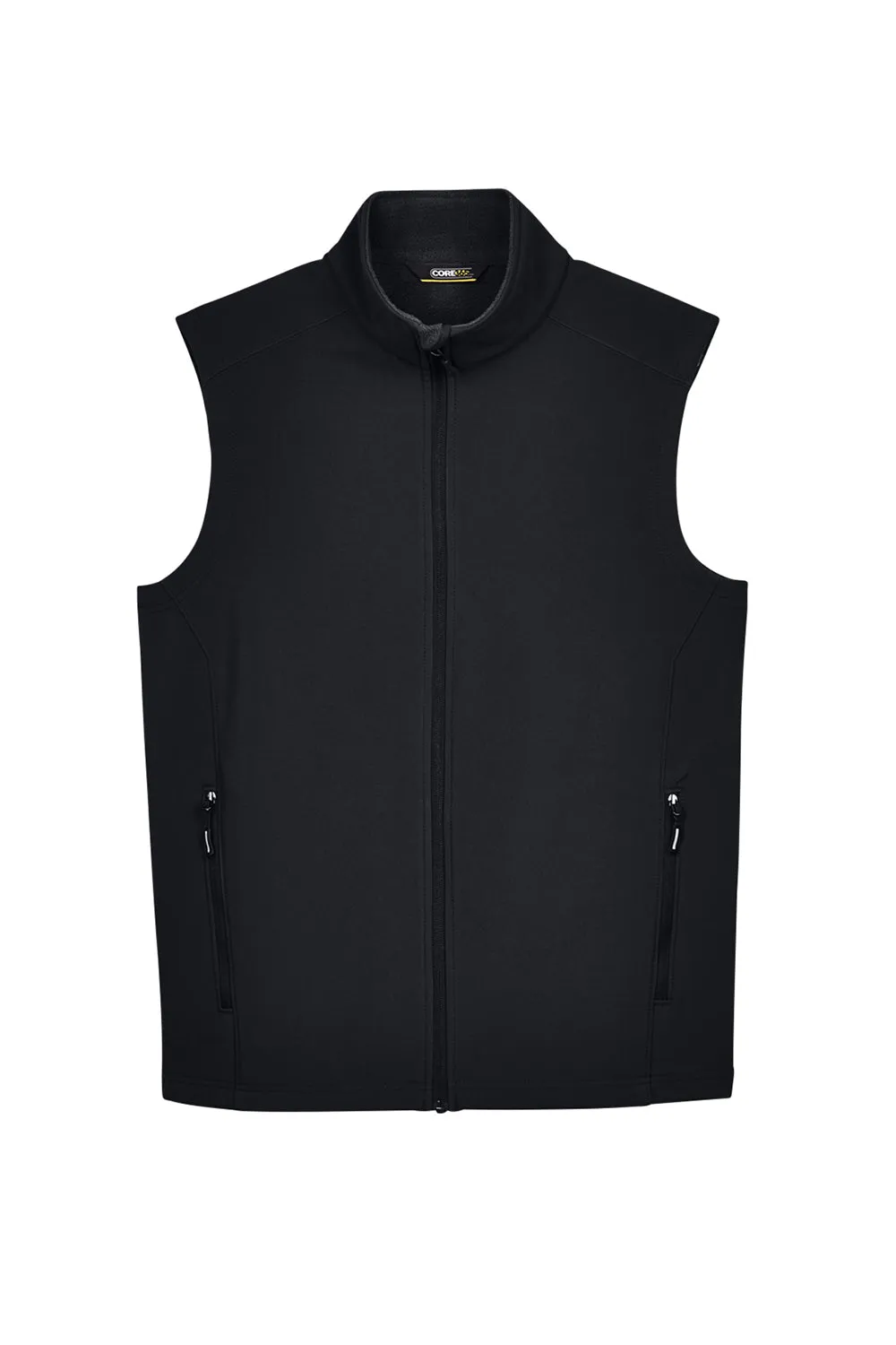 Core 365 Mens Cruise Water Resistant Full Zip Fleece Vest - Black