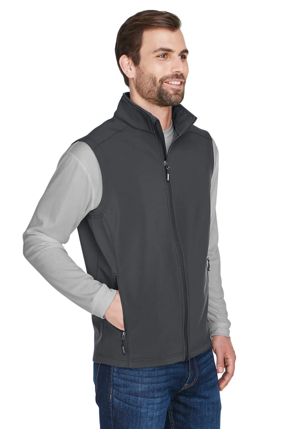 Core 365 Mens Cruise Water Resistant Full Zip Fleece Vest - Carbon Grey