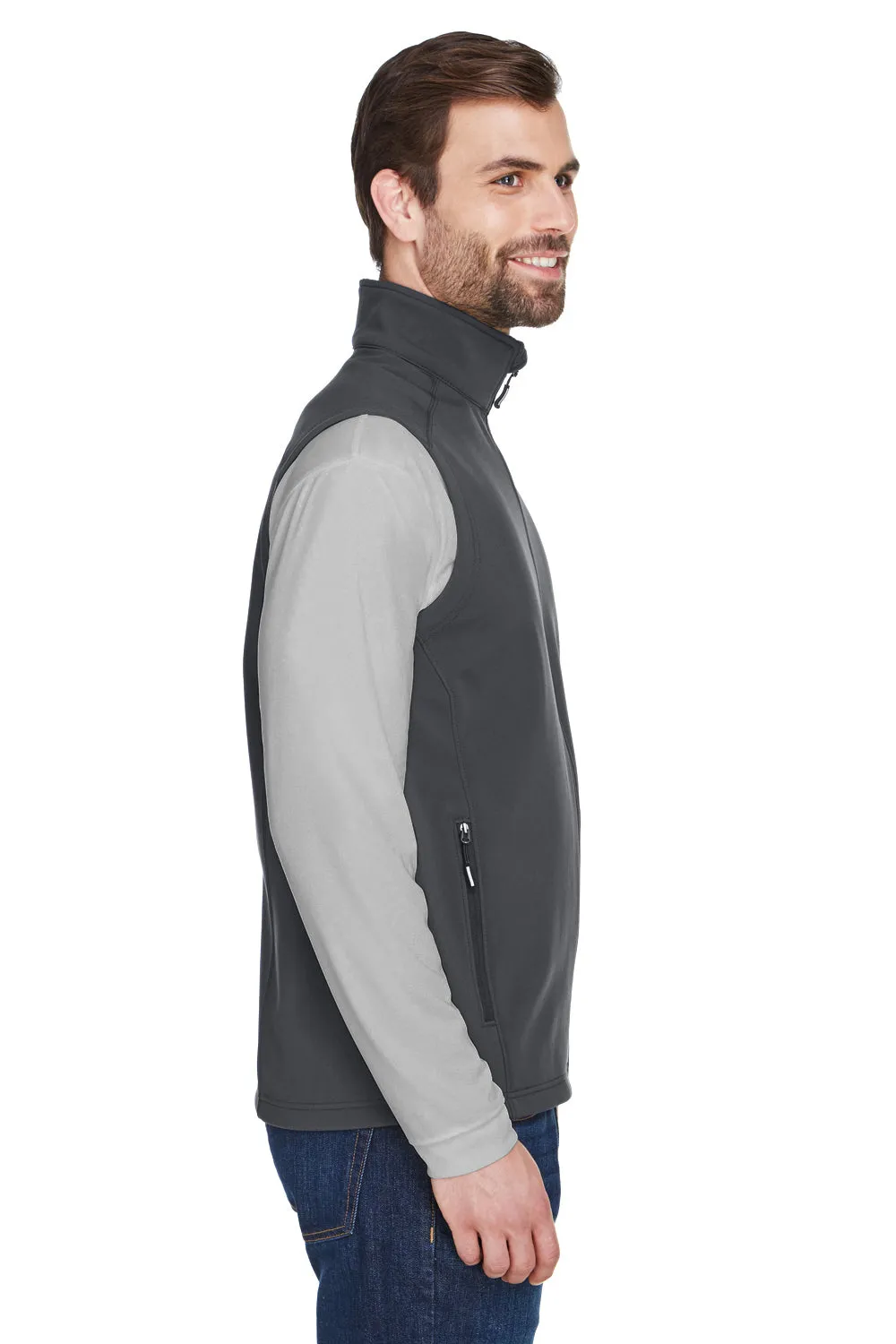 Core 365 Mens Cruise Water Resistant Full Zip Fleece Vest - Carbon Grey