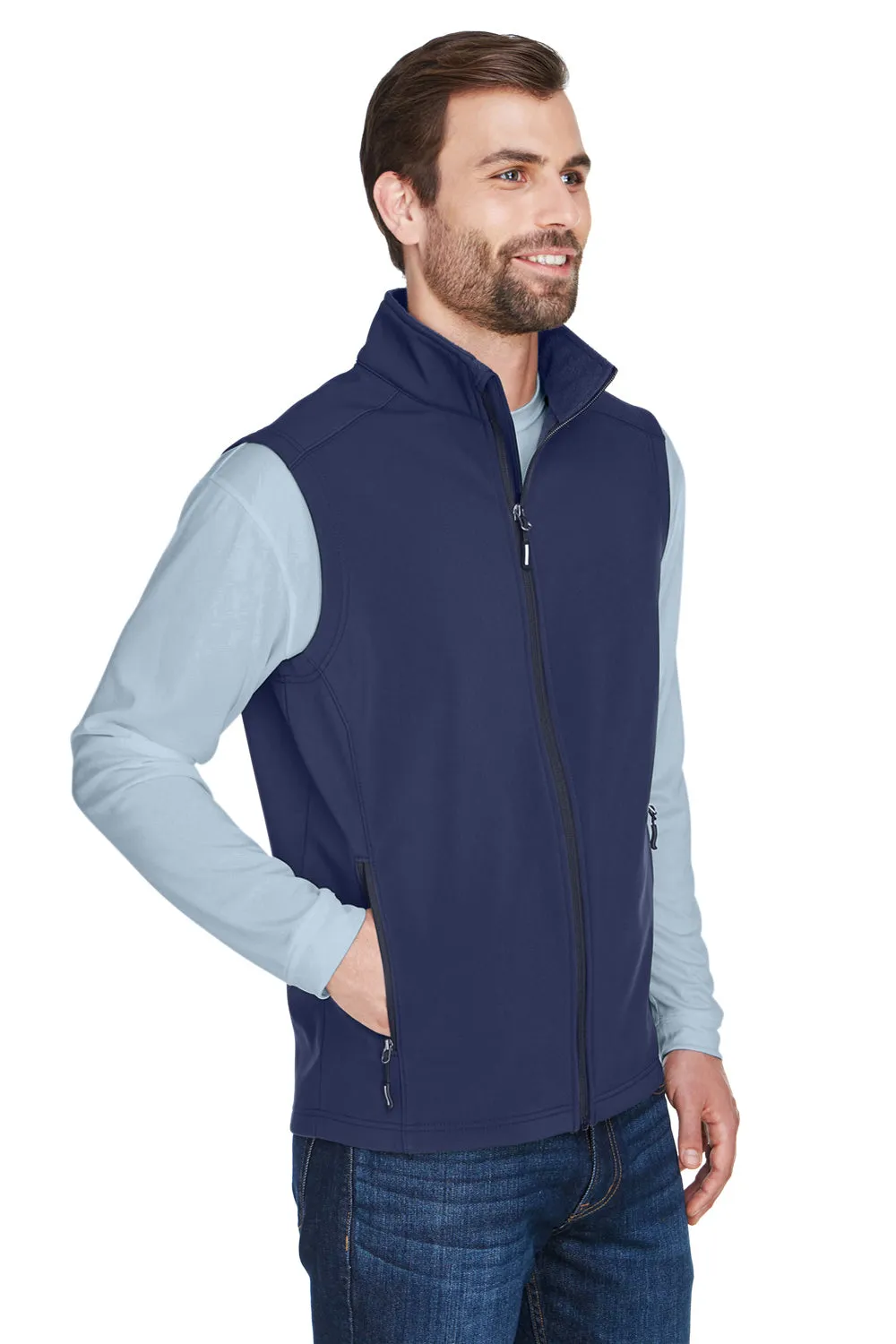 Core 365 Mens Cruise Water Resistant Full Zip Fleece Vest - Classic Navy Blue