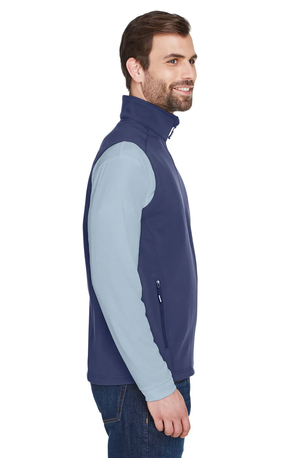 Core 365 Mens Cruise Water Resistant Full Zip Fleece Vest - Classic Navy Blue