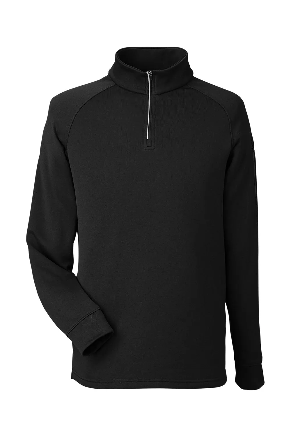 Core 365 Mens Fusion ChromaSoft Anti Static Fleece 1/4 Zip Sweatshirt w/ Pocket - Black