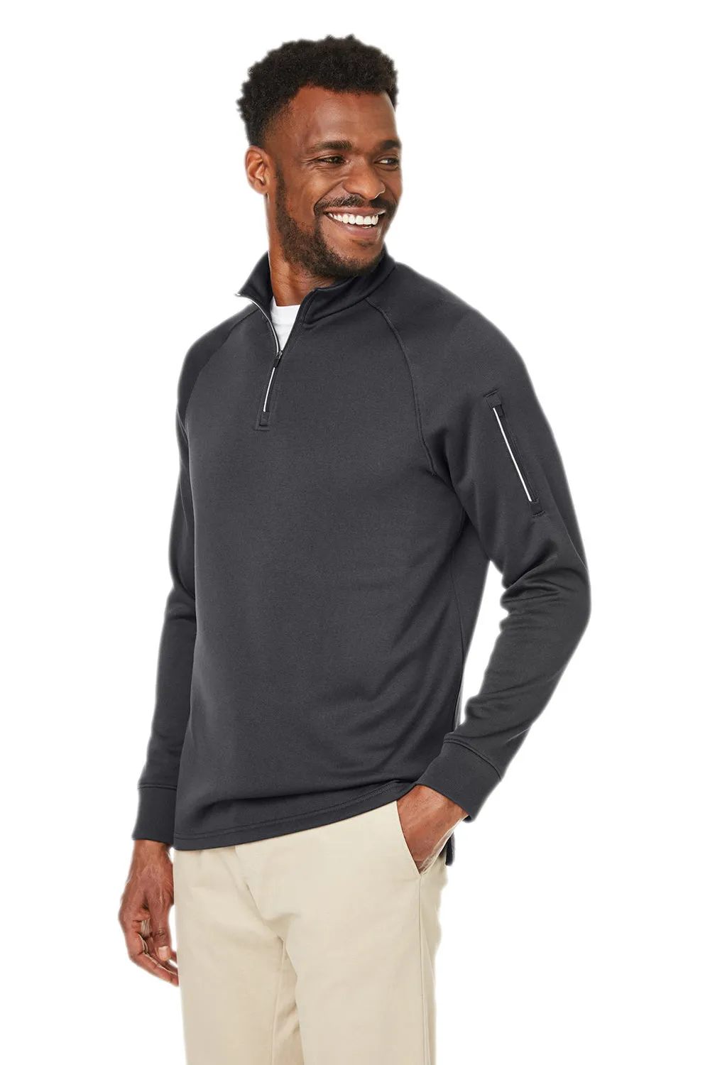 Core 365 Mens Fusion ChromaSoft Anti Static Fleece 1/4 Zip Sweatshirt w/ Pocket - Carbon Grey