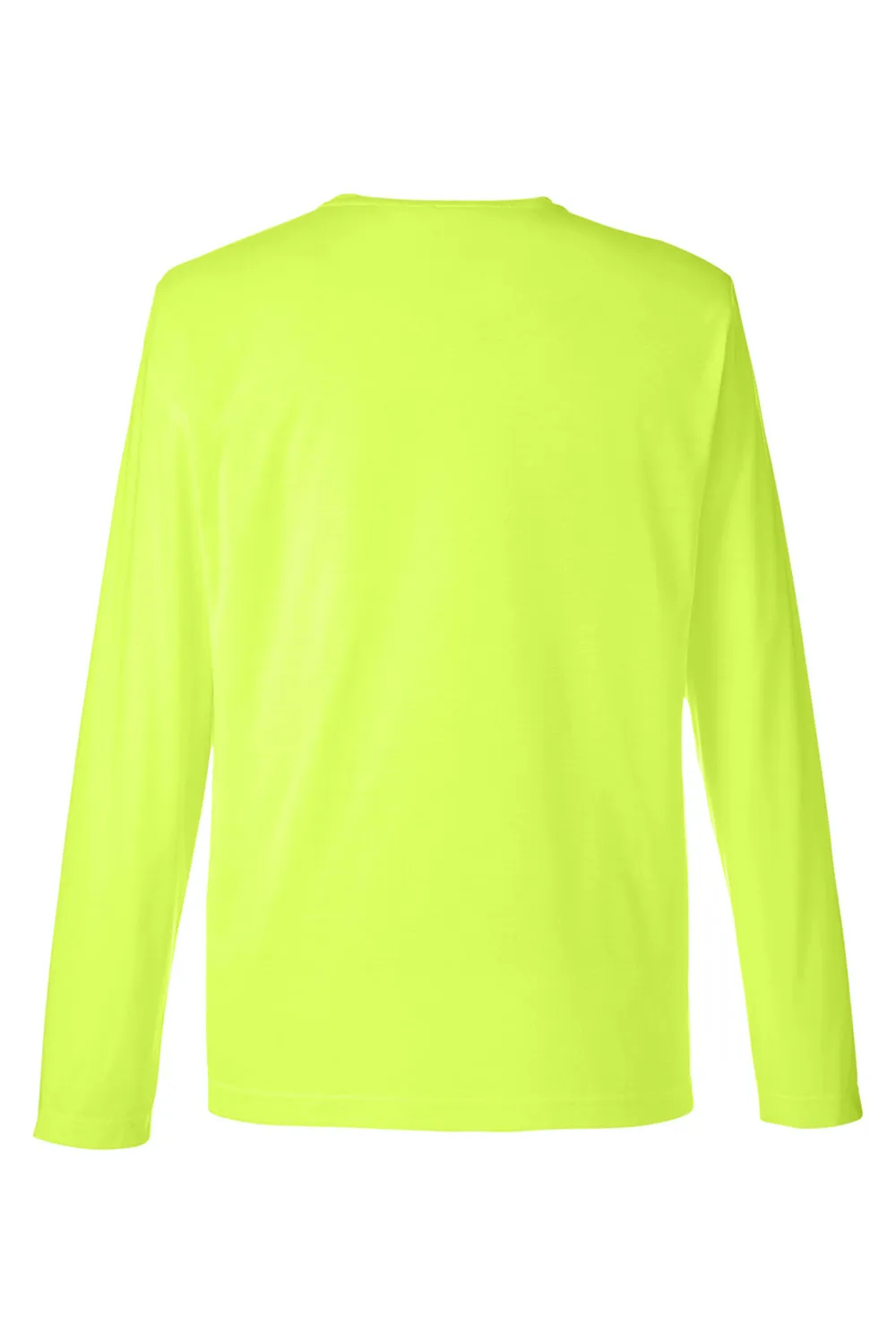Core 365 Mens Fusion ChromaSoft Performance Moisture Wicking Long Sleeve Crewneck T-Shirt - Safety Yellow