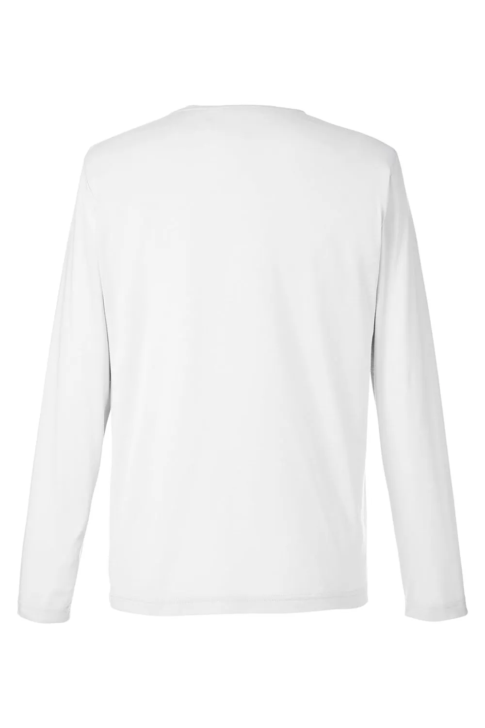 Core 365 Mens Fusion ChromaSoft Performance Moisture Wicking Long Sleeve Crewneck T-Shirt - White
