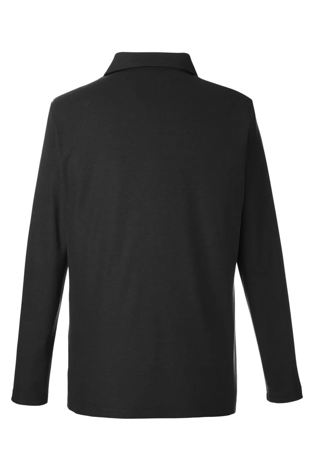 Core 365 Mens Fusion ChromaSoft Performance Moisture Wicking Long Sleeve Polo Shirt - Black