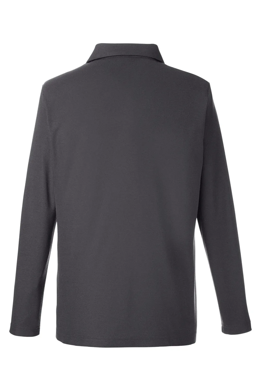 Core 365 Mens Fusion ChromaSoft Performance Moisture Wicking Long Sleeve Polo Shirt - Carbon Grey