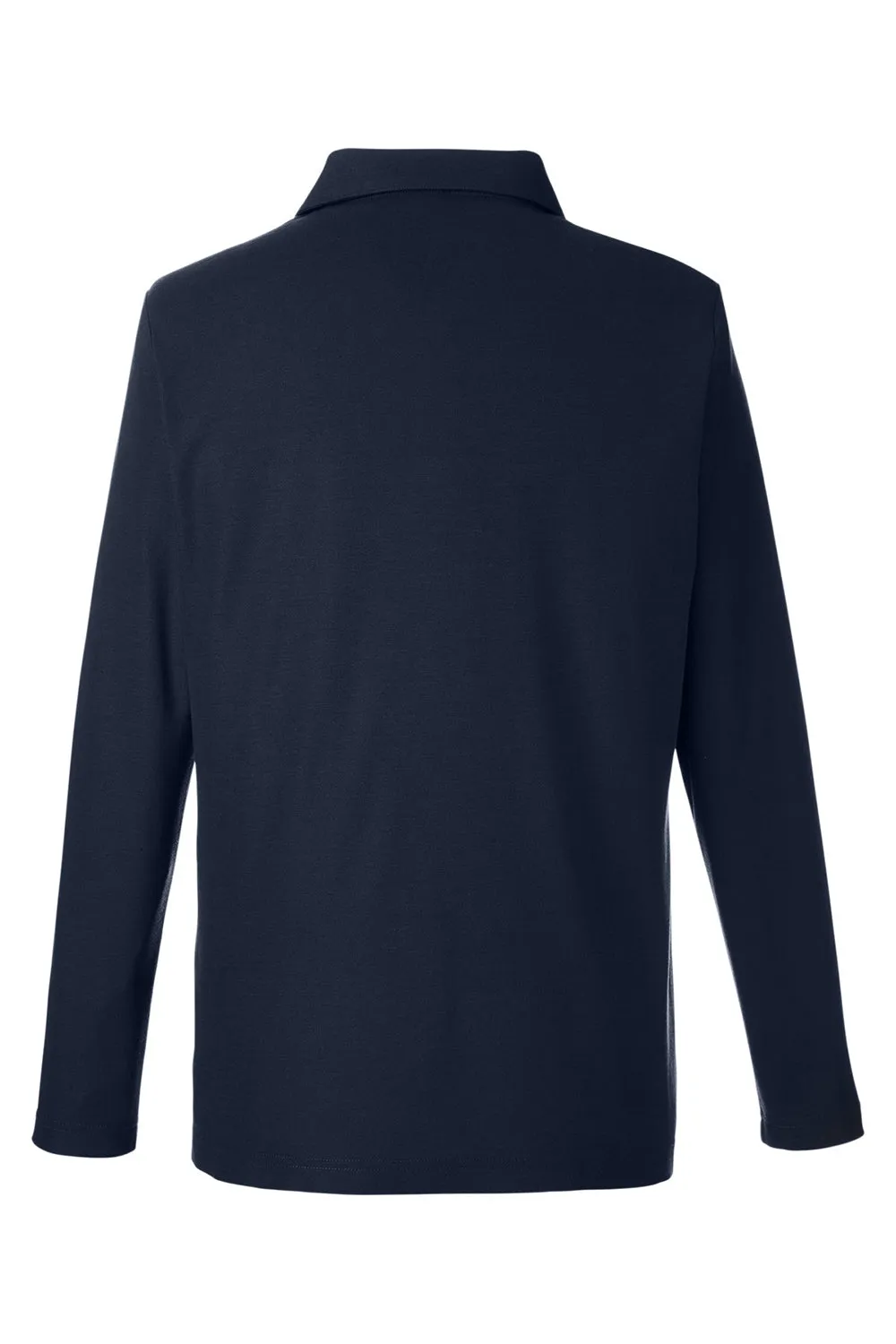 Core 365 Mens Fusion ChromaSoft Performance Moisture Wicking Long Sleeve Polo Shirt - Classic Navy Blue