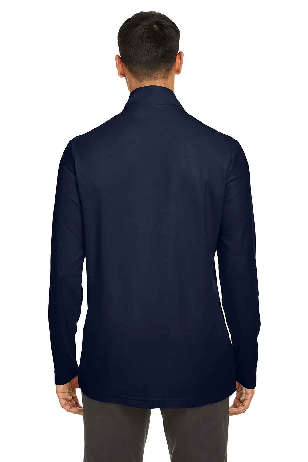 Core 365 Mens Fusion ChromaSoft Performance Moisture Wicking Pique 1/4 Zip Sweatshirt - Classic Navy Blue