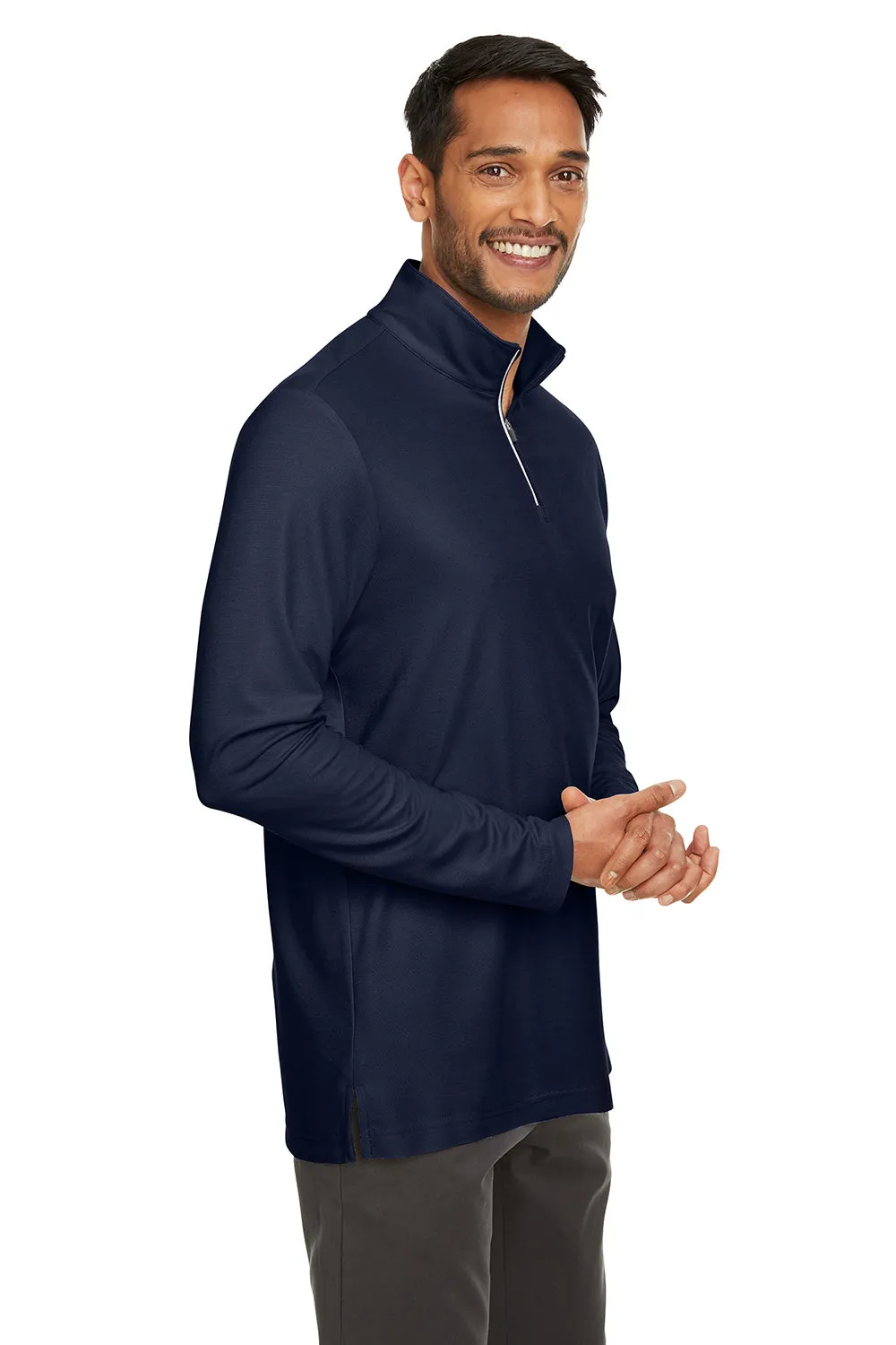Core 365 Mens Fusion ChromaSoft Performance Moisture Wicking Pique 1/4 Zip Sweatshirt - Classic Navy Blue