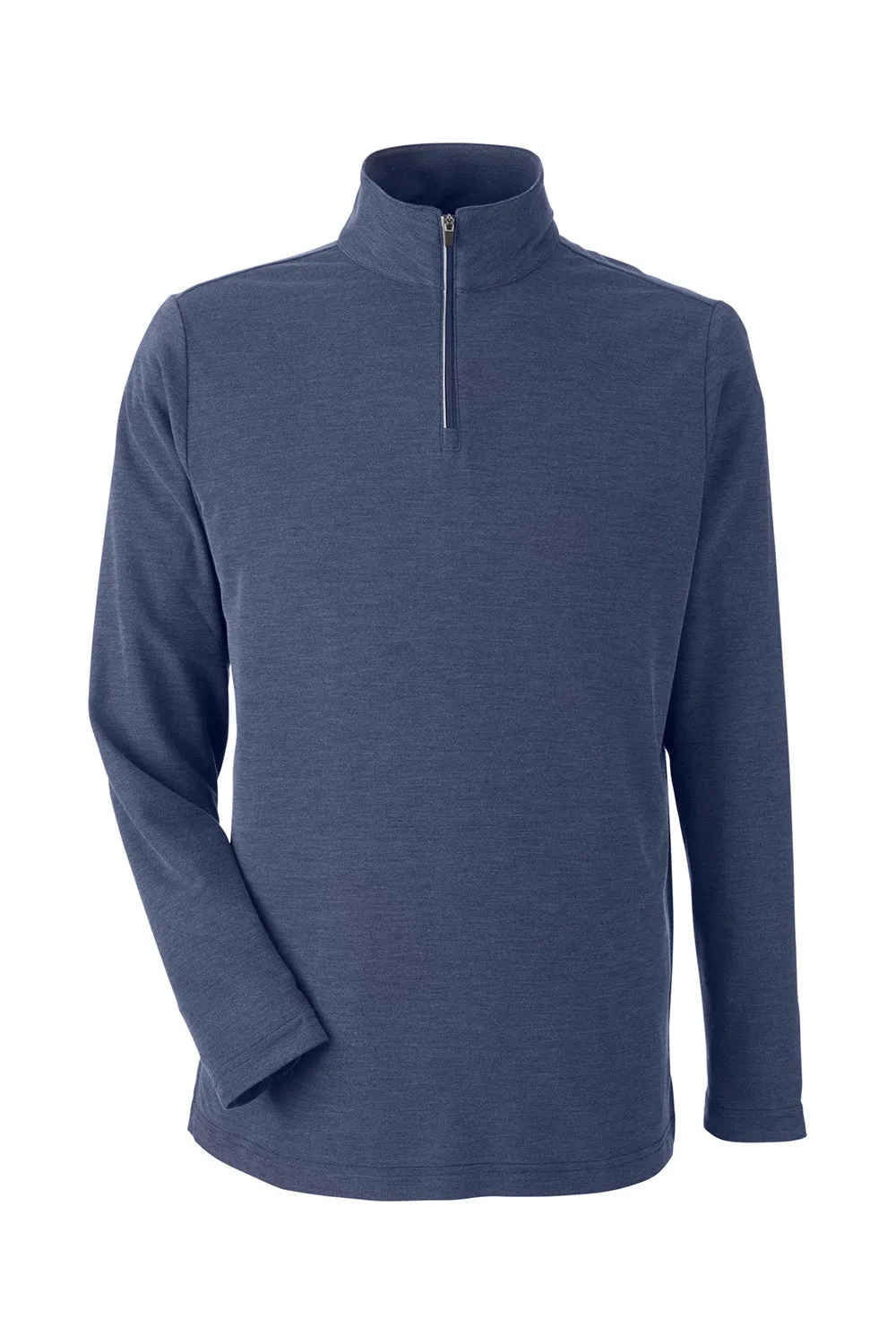 Core 365 Mens Fusion ChromaSoft Performance Moisture Wicking Pique 1/4 Zip Sweatshirt - Heather Classic Navy Blue
