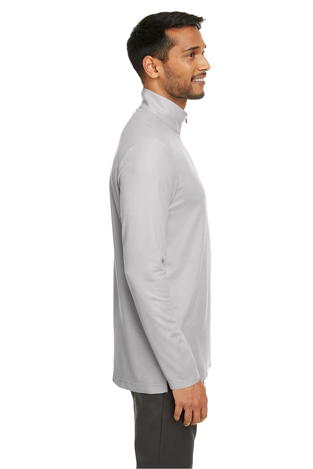 Core 365 Mens Fusion ChromaSoft Performance Moisture Wicking Pique 1/4 Zip Sweatshirt - Platinum Grey
