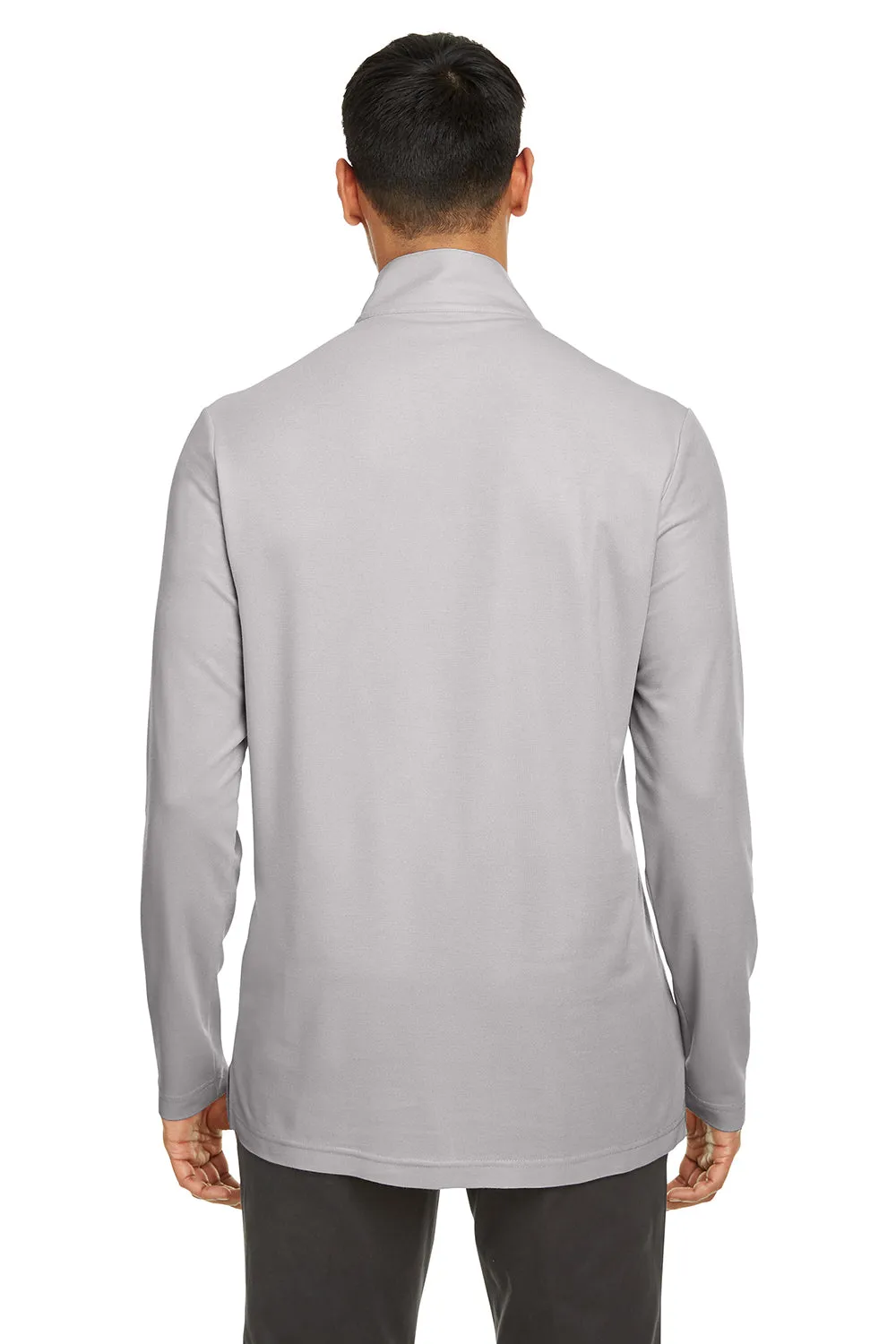 Core 365 Mens Fusion ChromaSoft Performance Moisture Wicking Pique 1/4 Zip Sweatshirt - Platinum Grey